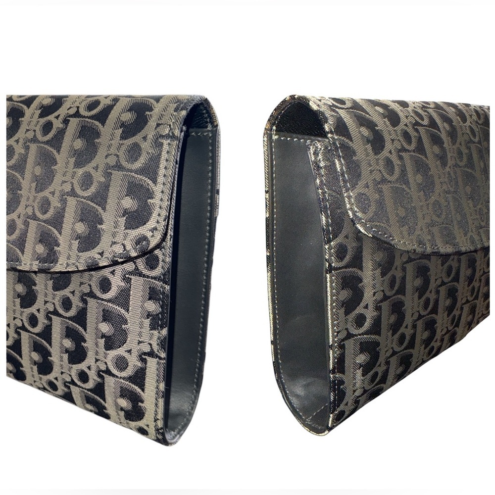 Authentic Christian Dior Vintage Oblique Trotter Monogram Canvas Clutch Pouch - Picture 11 of 16